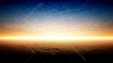 Sunset on planet Mars
