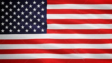 Waving Fabric Texture Of American USA National Flag Background