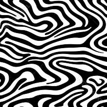 Abstract curve shape seamless pattern. Monochrome zebra skin wallpaper. Dynamic wave surface ornament. Creative lines tile