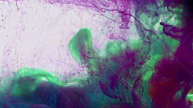 Abstract Powerful Vivid Color Ink Drops Spreading in Water Texture