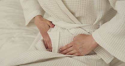 Close Up of Woman Abdomen in Pain