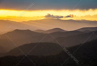 Blue Ridge Parkway Sunset Southern Appalachian Mountains Scenic Nature Landscape