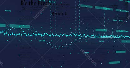 Animation of graphs, moon and numbers moving over article 1 text