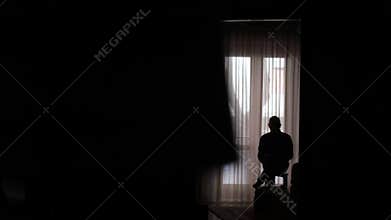 Anonymous interview silhouette for conceptual use