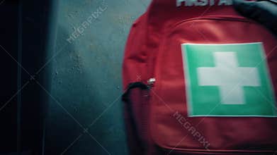 First Aid Medical Rucksack Taken Or Put Down