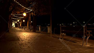 Night Scenes - Christmas walk along Lake Maggiore - Italy