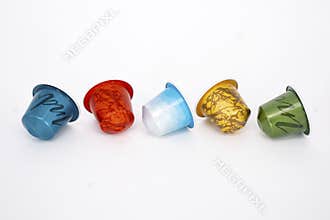 Nespresso Capsules on white Background