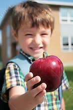 Offering an apple
