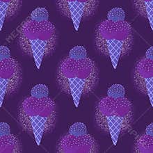 Summer cartoon seamless ice cream pattern for wallpaper and wrapping paper and fabrics and linens for kids