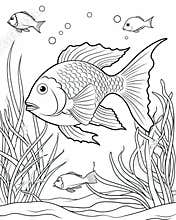 Fish coloring pages for small kids