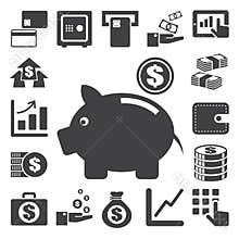 Finance and money icon set.