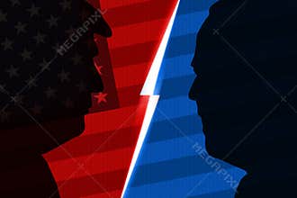 Republicans vs Democrats Editorial and political background, news editorial. Presidential Elections backdrop