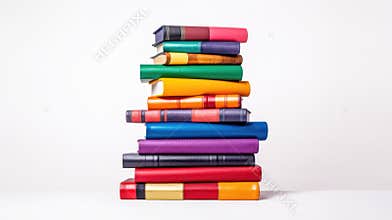 A stack of books sitting on top of each other