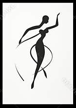 Dance silhouette fitness women sports white black body gymnastics beauty exercise
