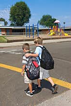 Children crossing street