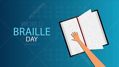 Braille Day World hand reading a book