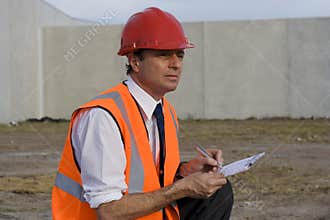 Inspector At Construction Site