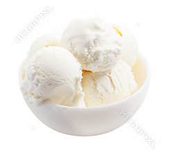 Delicious melted ice cream scoops in bowl