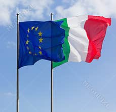 Italy and Europe Flags