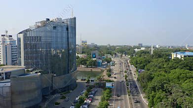 Aerial view of the beautiful Accra cityscape skyline in Ghana, Africa