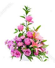 Colorful purple flower arrangement centerpiece