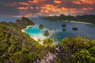 Indonesia superb sunset in Papua Raja-Ampat