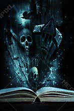 Story book with Halloween stories coming alive