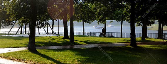 Embankment Rhine in Düsseldorf