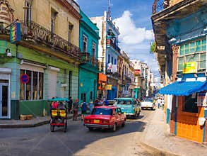 Urban scene in a well known street in Havana