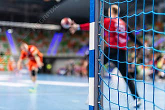 Detail of handball goal post