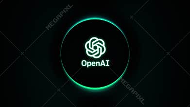 Chat GPT round Logo with technical luminous area