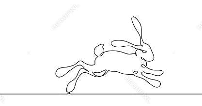One single line drawing animation of rabbit