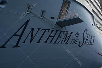 Close-Up View of Royal Caribbean\'s Anthem of the Seas Cruise Ship Bow