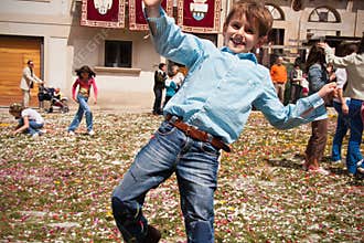 Boy Having Fun at Community Festival