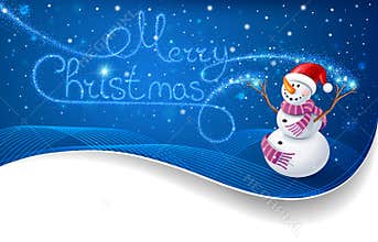 Snowman with Christmas text