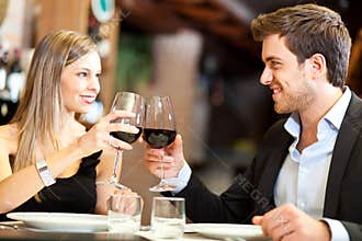 Dinner in a luxury restaurant