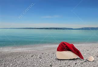 Christmas Hat on the Beach