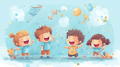 Generative AI Kids Drinking Clean Water-