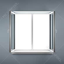 Opened plastic window.