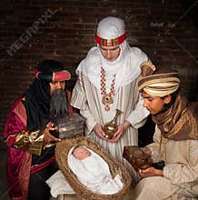 Wisemen visiting Jesus