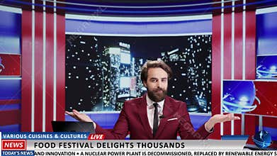 News anchor introduce food festival