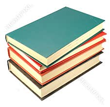 Four old books stack