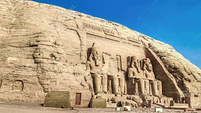 The Great Ancient Egyptian Temple of Abu Simbel in Abu Simbel