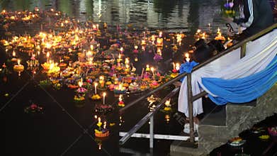 Krathong , Thailand Loy Krathong Festival , Buriram Thailand.