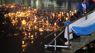Krathong , Thailand Loy Krathong Festival , Buriram Thailand.