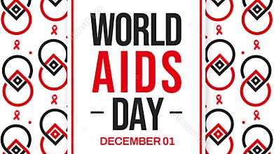 World Aids Day wallpaper with shapes and typography in the center