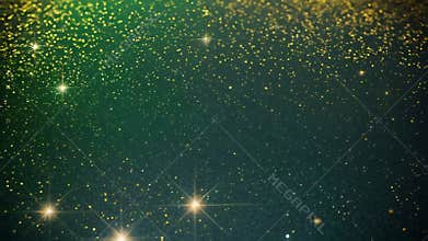 glitter Loop Background Christmas tree decoration with an ornament of orange and golden shades