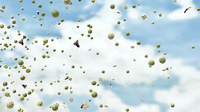 Pollen grains, which can trigger allergies, are transported through the air in spring