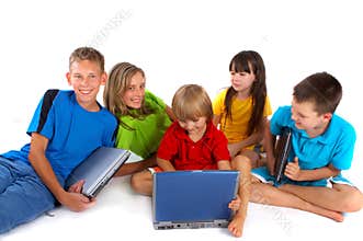 Children with laptops