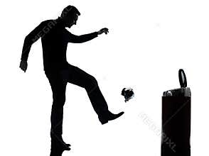 Man dropping a paper in a trash bin silhouette full length